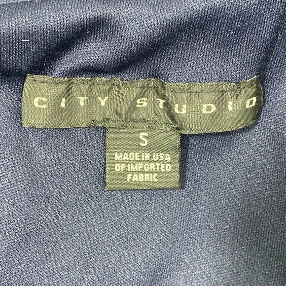 City Studio Ruched Blue Ruffle One Shoulder Dress Size Small S Womens - Picture 5 of 5